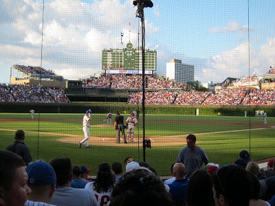 Wrigley Field - Our seats - 7th row behind home plate!  Score!!