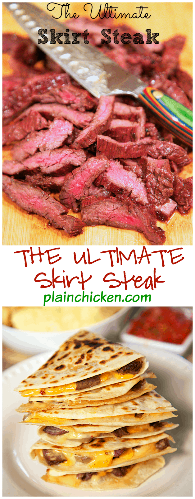 The Ultimate Skirt Steak - a  little sweet, a little heat, a whole lot of delicious! Skirt steak marinated in hot sauce, Italian dressing, onion, garlic, brown sugar and steak marinade.Let it marinate overnight for maximum flavor. Great on its own on in quesadillas or fajitas. We always make extra for leftovers!