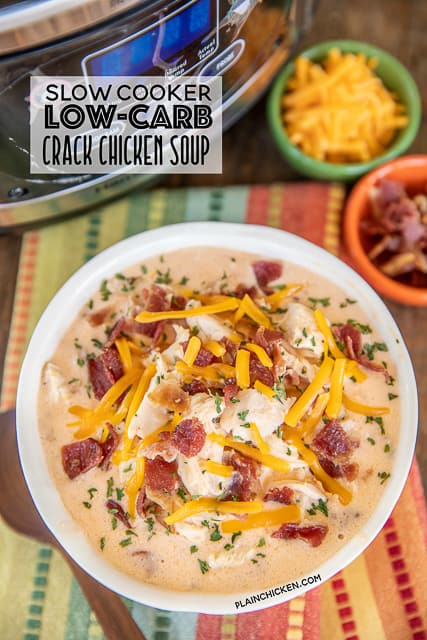 bowl of cheesy chicken & bacon ranch soup