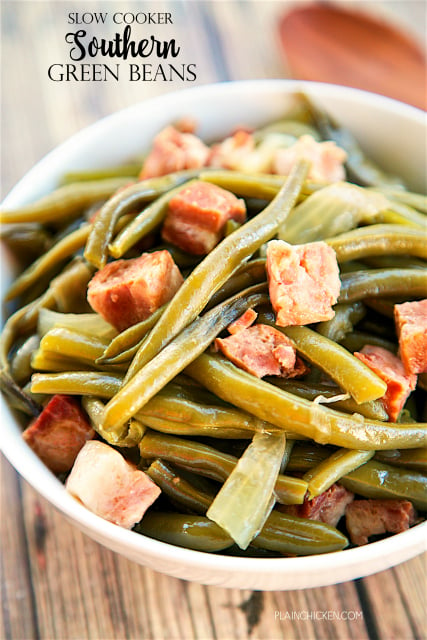 Slow Cooker Southern Green Beans - Plain Chicken