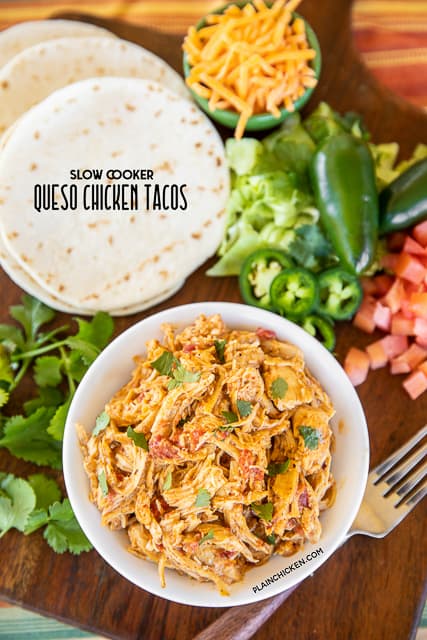 bowl of cheesy chicken taco meat