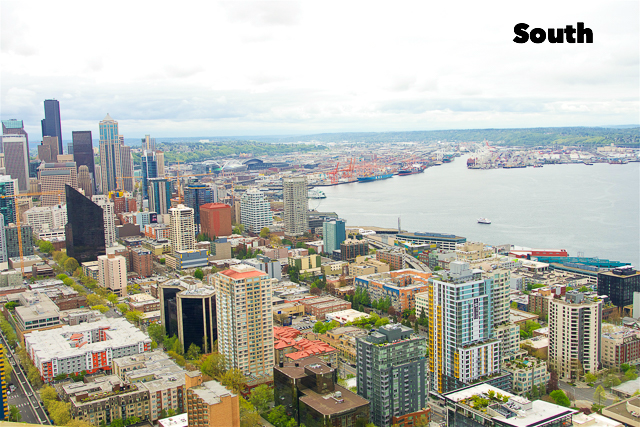 Southern View from the Space Needle in Seattle, WA