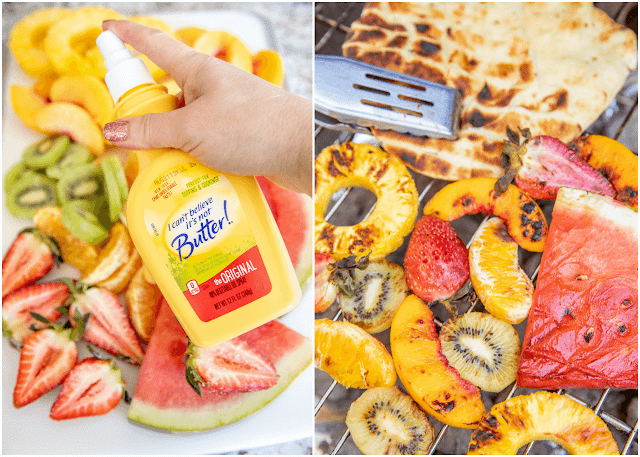 grilling fruit with butter spray