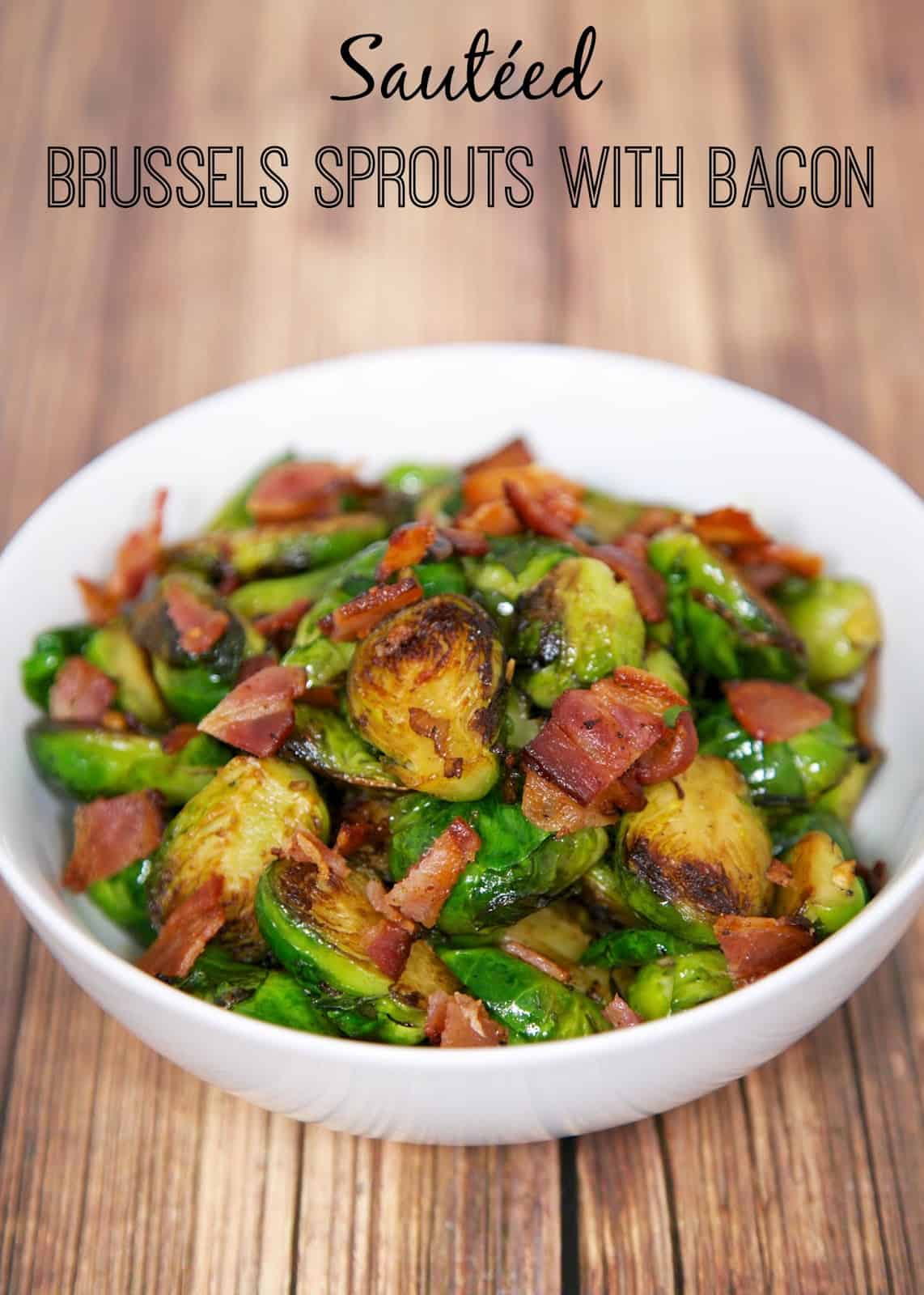 Sautéed Brussels Sprouts with Bacon - just like our favorite restaurant! Ready in about 10 minutes! Great weeknight side dish.