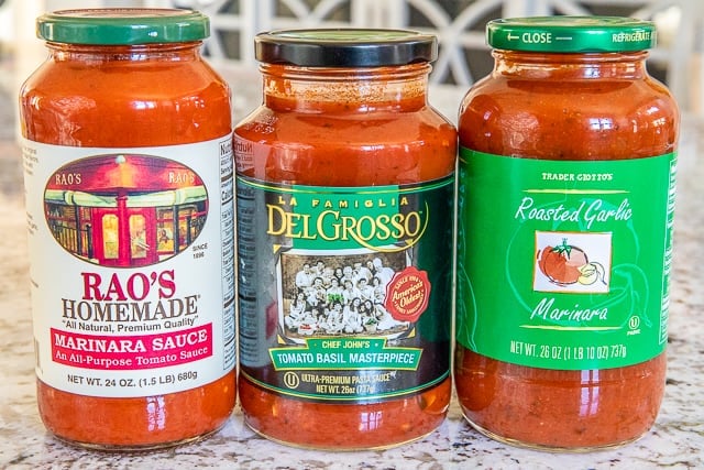 photo of three jarred spaghetti sauces