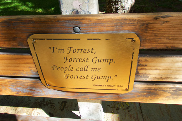 Forrest Gump bench on the Paramount Studio Tour - Hollywood, CA