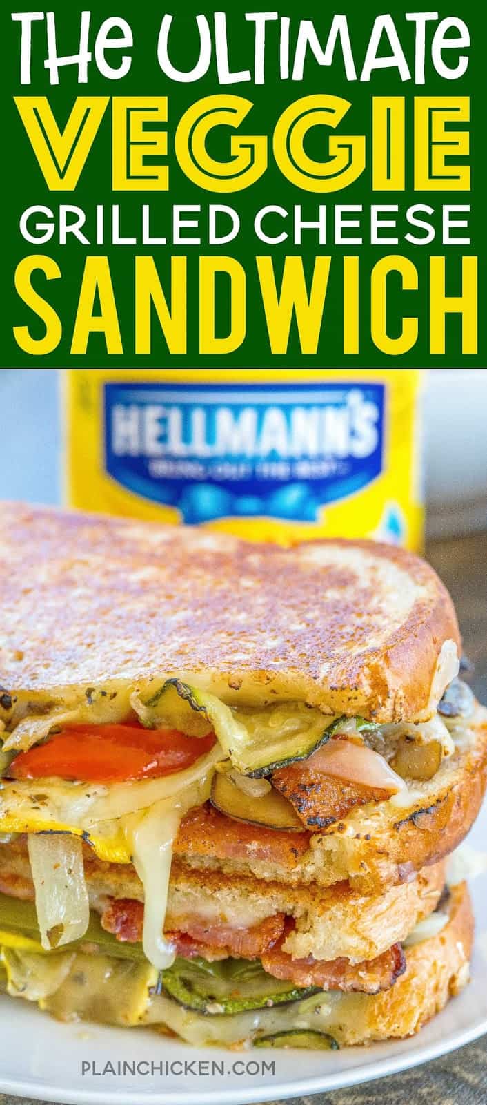 The Ultimate Veggie Grilled Cheese Sandwich - perfectly crispy and delicious!!! Roast the veggies ahead of time for a super quick meal later!! The key to this sandwich is Hellmann's Mayonnaise on the OUTSIDE of the sandwich. It makes all the difference! I know it sounds strange, but it is AH-MAZ-ING! Eggplant, zucchini, mushrooms, squash, bell peppers, onions, white cheddar, wheat bread and Hellmann's Mayonnaise. Seriously THE BEST! #strangewich #EatBetterLiveBetter #Walmart #ad