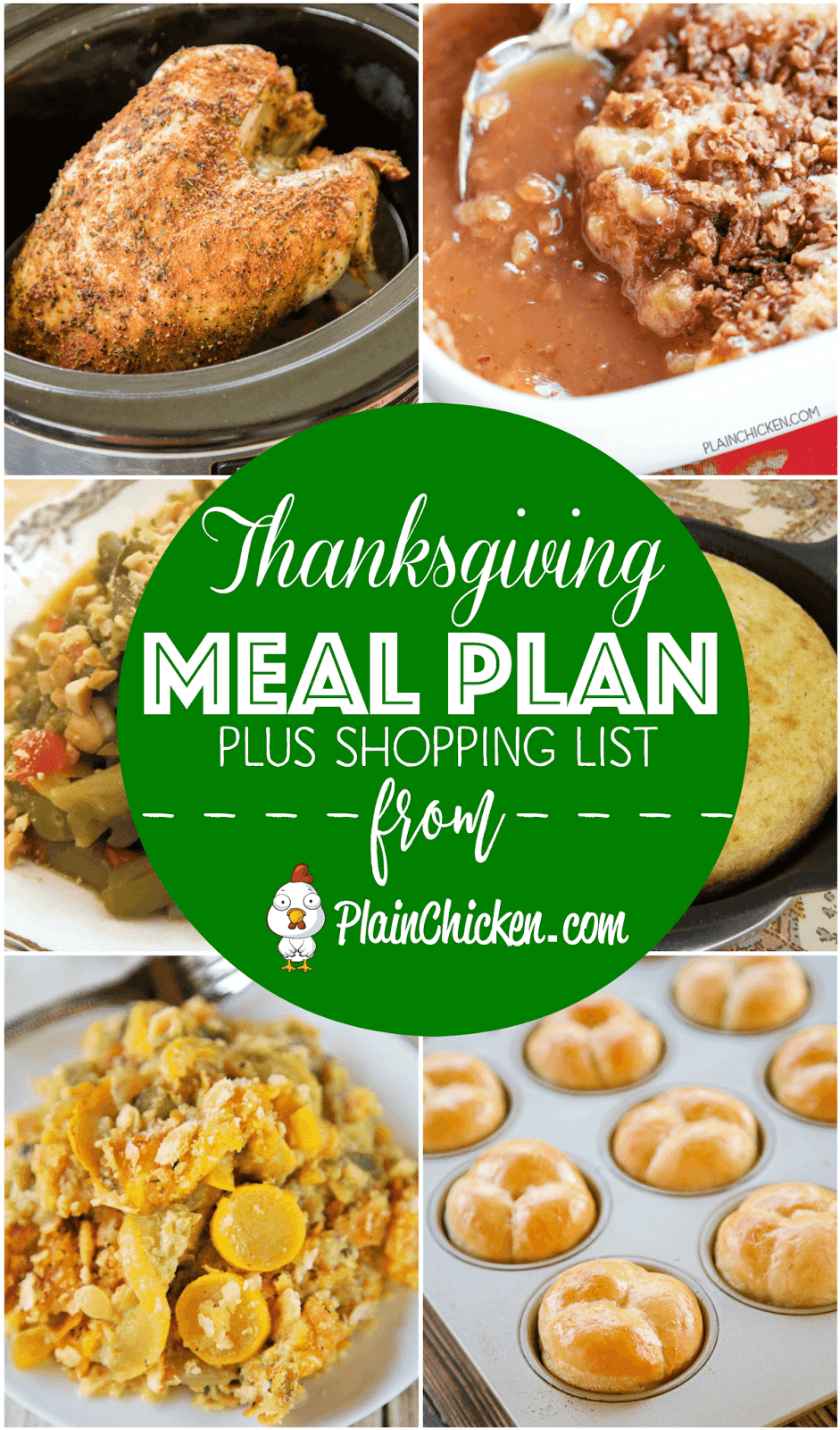 Thanksgiving Meal Plan and Shopping List - get recipes, meal plan and a shopping list to make your holiday meal STRESS-FREE! Turkey, dressing, sides, bread, dessert. When to make what so your holiday is STRESS-FREE!! #thanksgiving #thanksgivingrecipes #mealplanning
