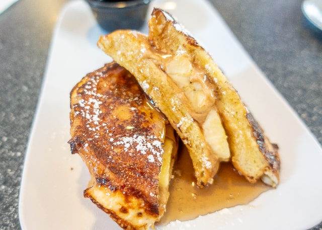 Peanut Butter and Banana Stuffed French Toast - Blue Hen Cafe - St Augustine FL