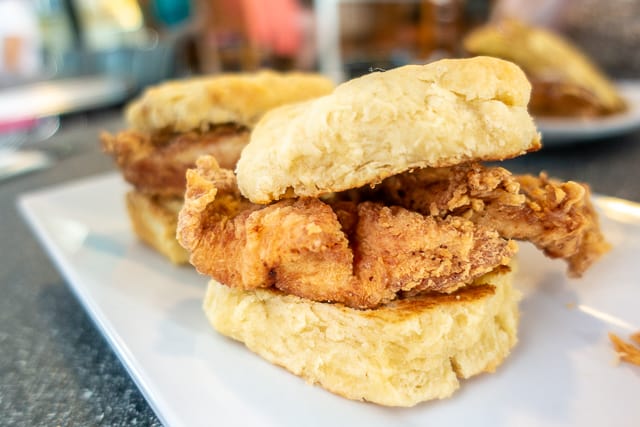 Chicken Biscuits with Pecan Butter - Blue Hen Cafe - St Augustine FL