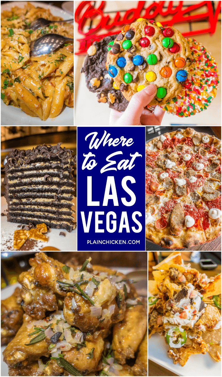 Where to Eat in Las Vegas - great options on and off the strip. Buddy V's, 20 layer chocolate cake at Lavo, Pizza Rock, Bavette's Park MGM, Grimaldi's, Carnevino, Carmine's and Charlie's Bar and Grill. Something for everyone! #lasvegas #travel #wheretoeat