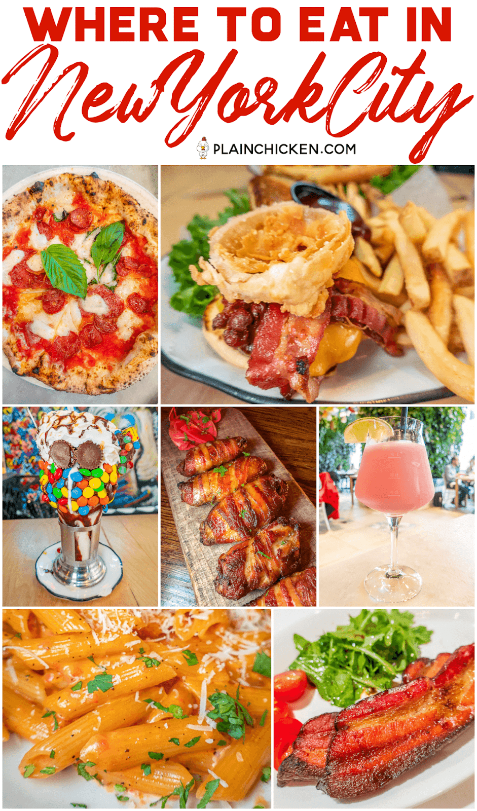 Where to Eat in NYC - six of our favorite places to eat in New York City. Burgers, steaks, PIZZA, pasta and crazy milkshakes. Save this list for your next trip! #travel #nyc