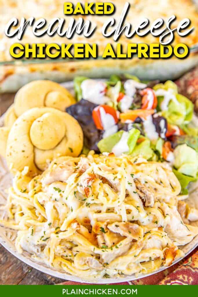 plate of chicken alfredo casserole