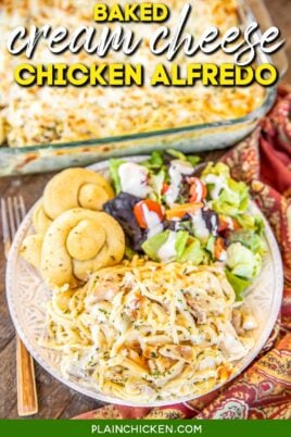 plate of chicken alfredo casserole