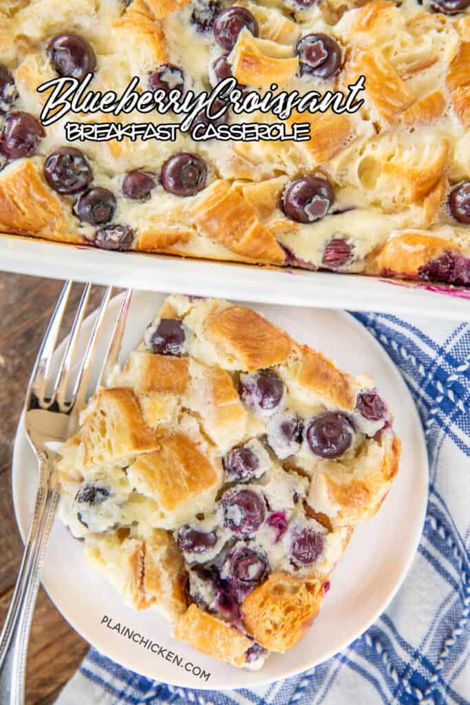 blueberry croissant breakfast casserole