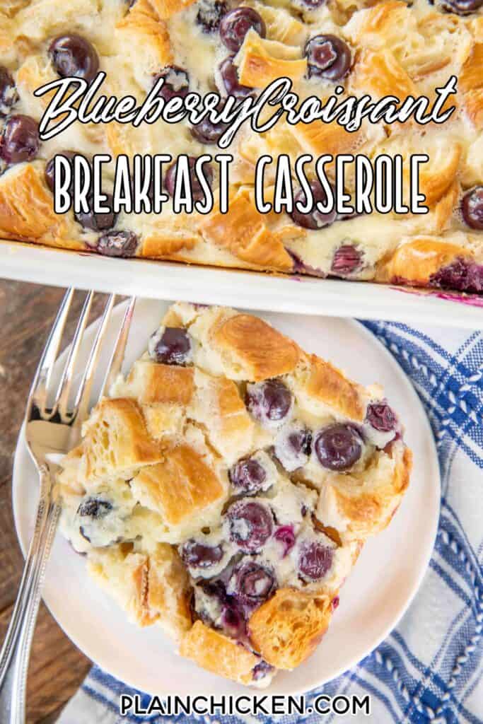blueberry croissant breakfast casserole