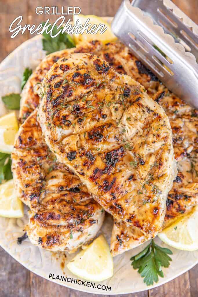 grilled greek chicken on a plate