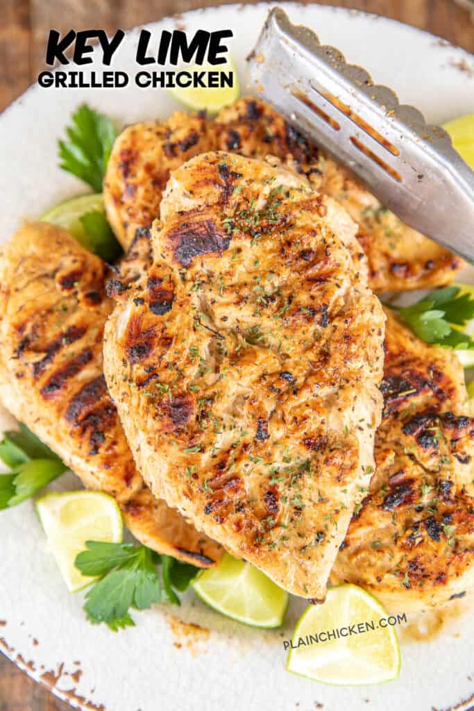key lime grilled chicken on a plate