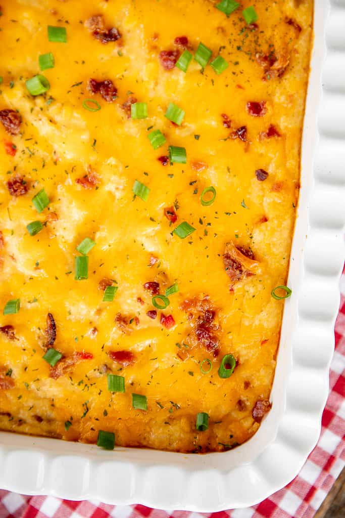 pimento cheese grits in baking dish