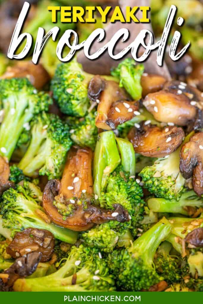 skillet of broccoli & mushrooms