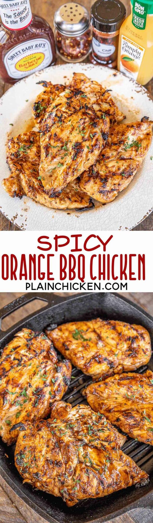 Spicy Orange BBQ Chicken - Plain Chicken