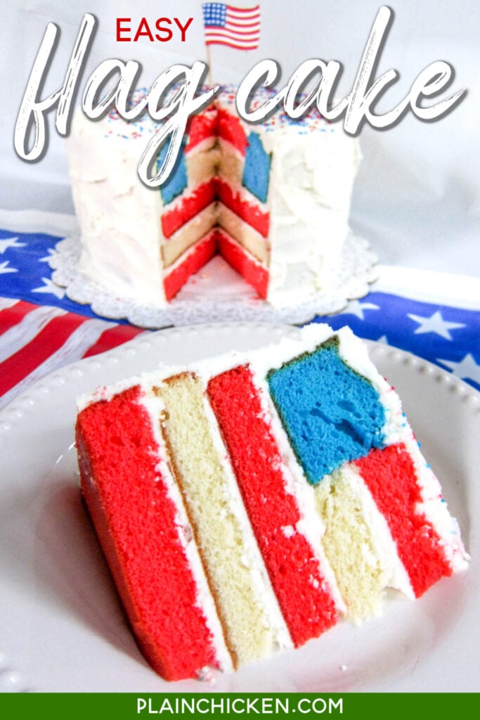 cake with american flag design inside