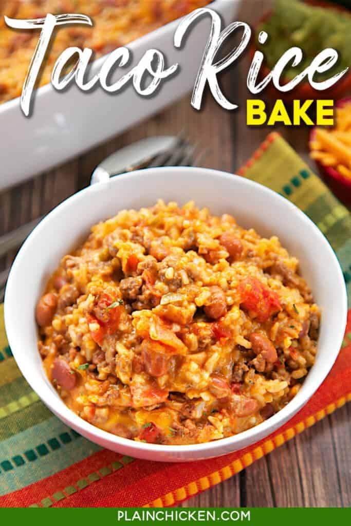 bowl of taco rice casserole