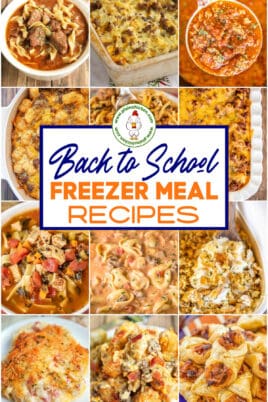collage of freezer meal recipes