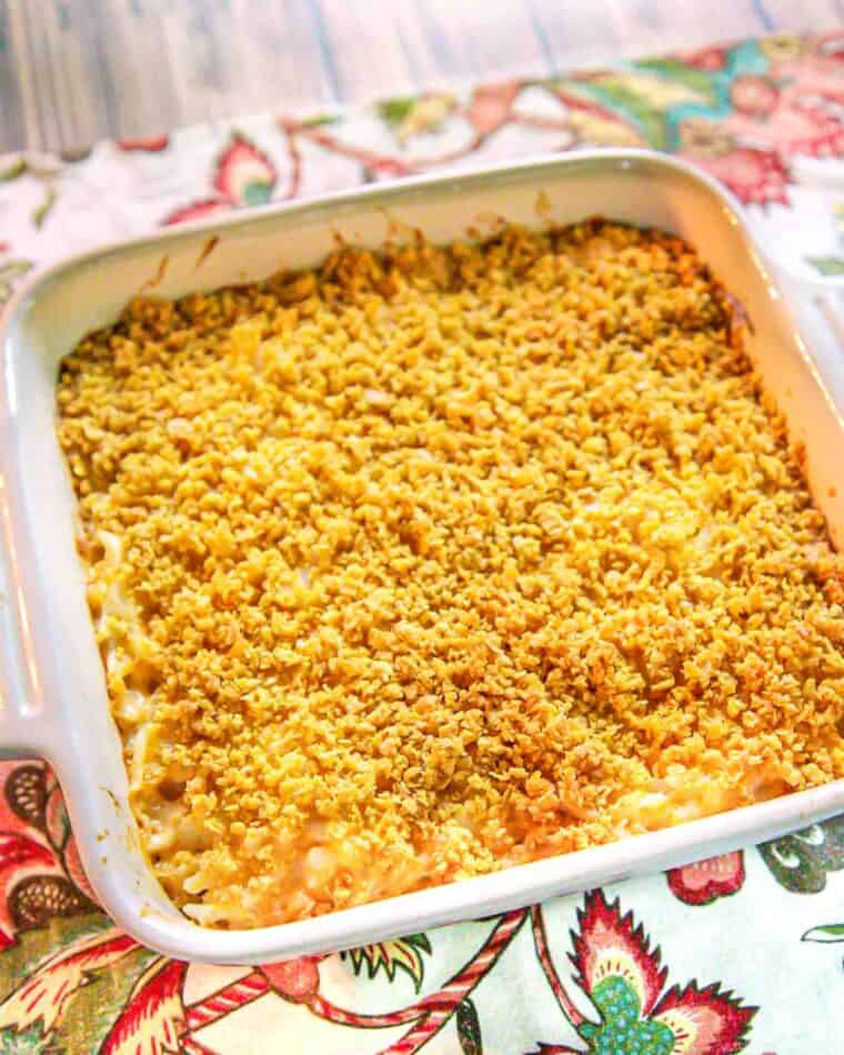 French Onion Potato Casserole - We are obsessed with this casserole! SO creamy & delicious! We always have a pan in the freezer for a quick side dish!