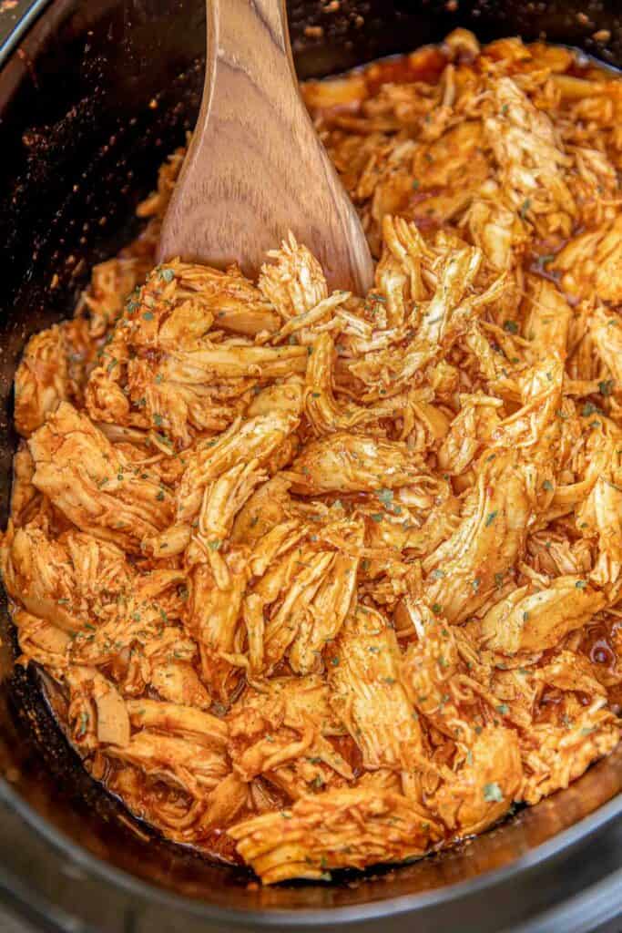 pulled bbq chicken in the crockpot