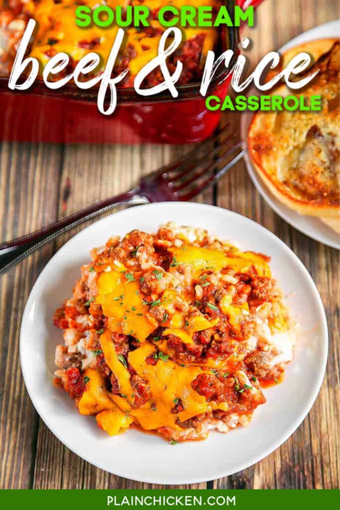 plate of beef & rice casserole