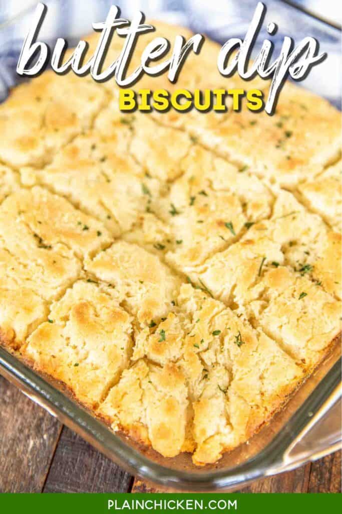 baking dish of biscuits