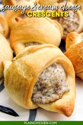 plate of sausage & cream cheese crescents