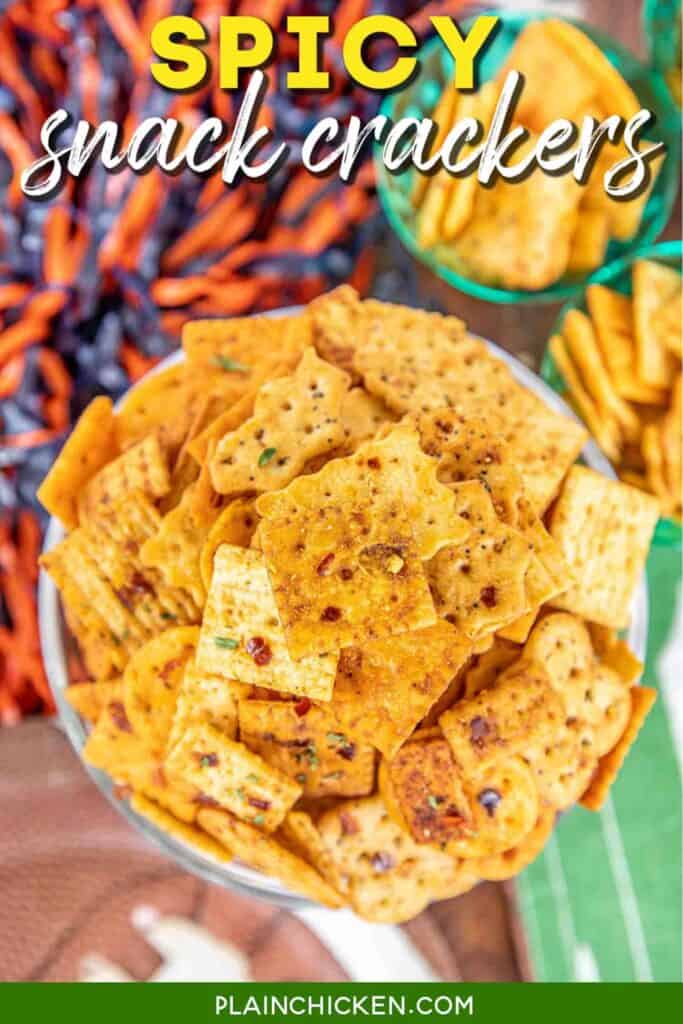 bowl of spicy crackers