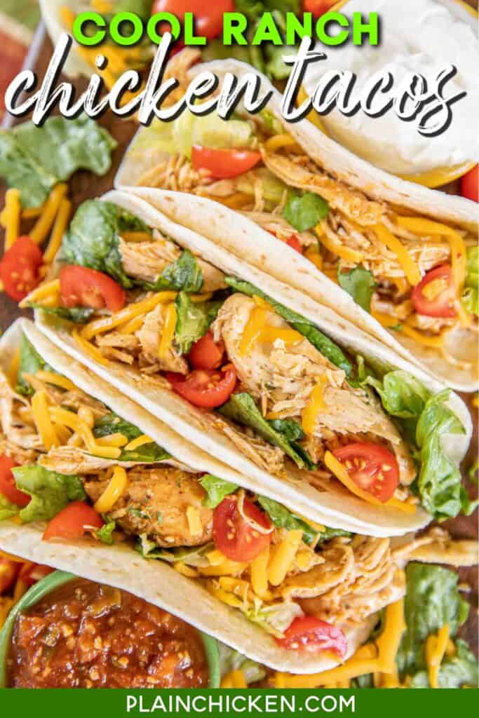 plate of chicken tacos