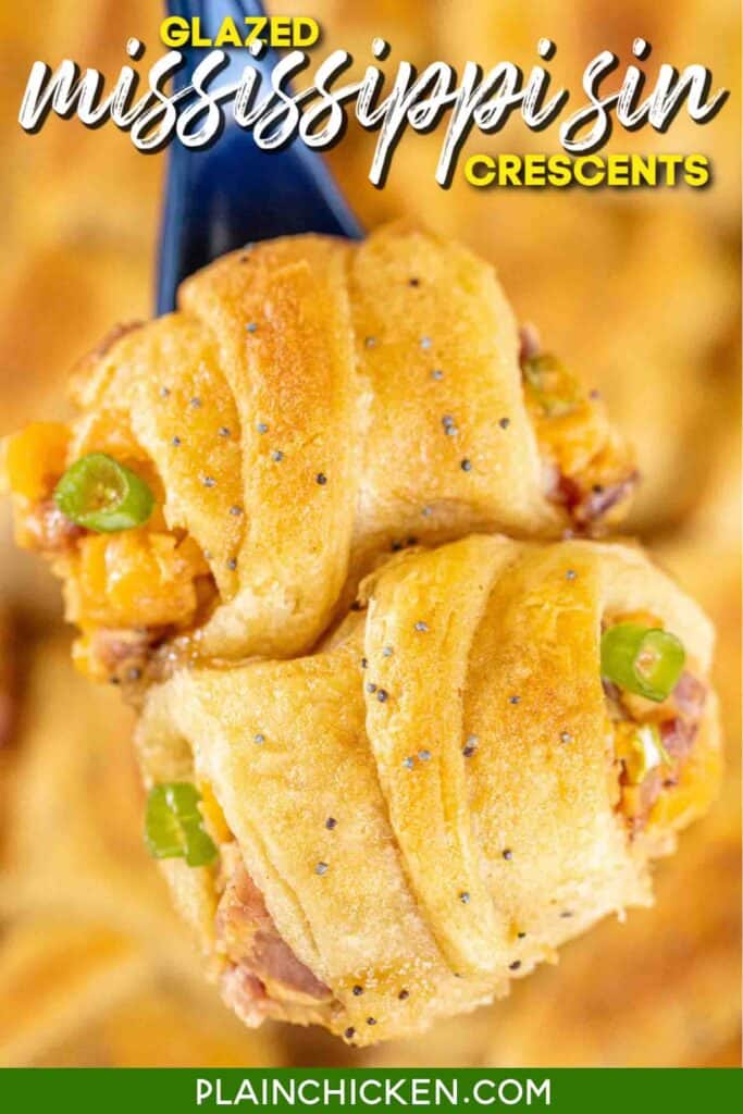 ham and cheese crescent rolls on spatula