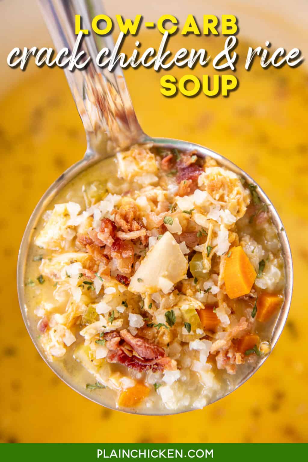 Low-Carb Crack Chicken & Rice Soup - Plain Chicken