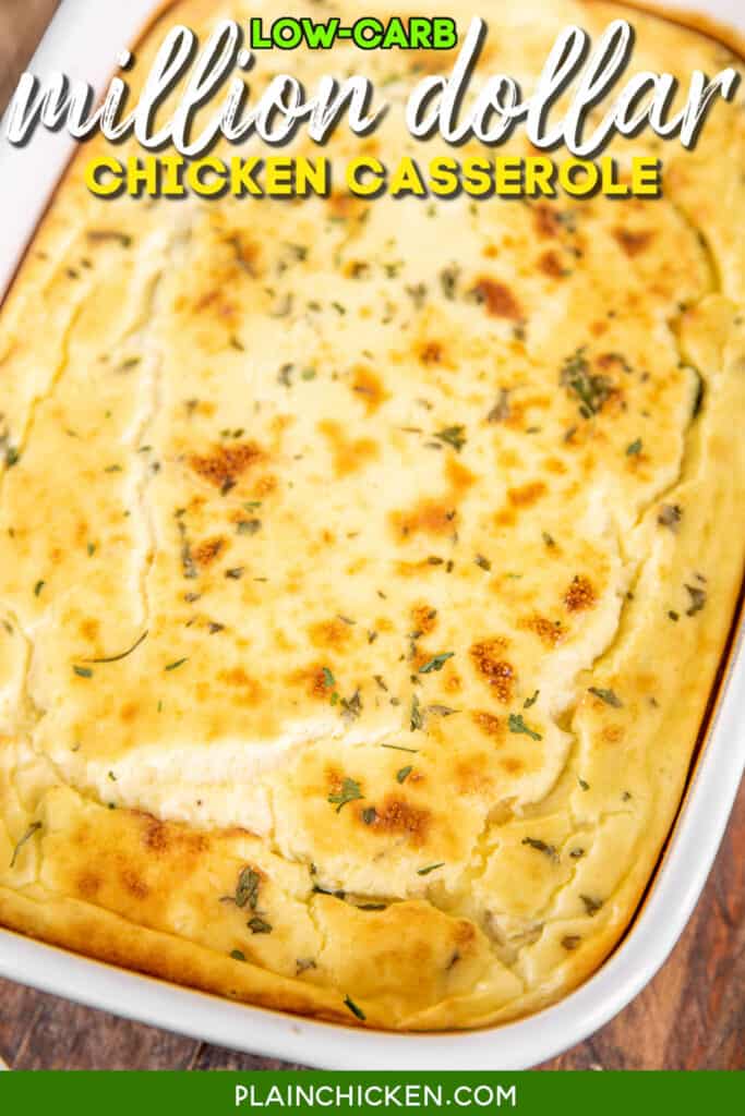 low-carb chicken casserole in baking dish