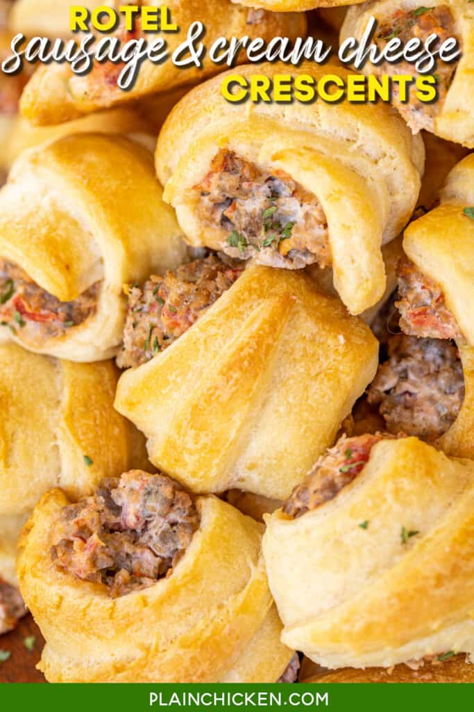 crescent rolls stuffed with sausage cream cheese and rotel