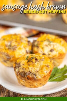 plate of sausage breakfast muffins