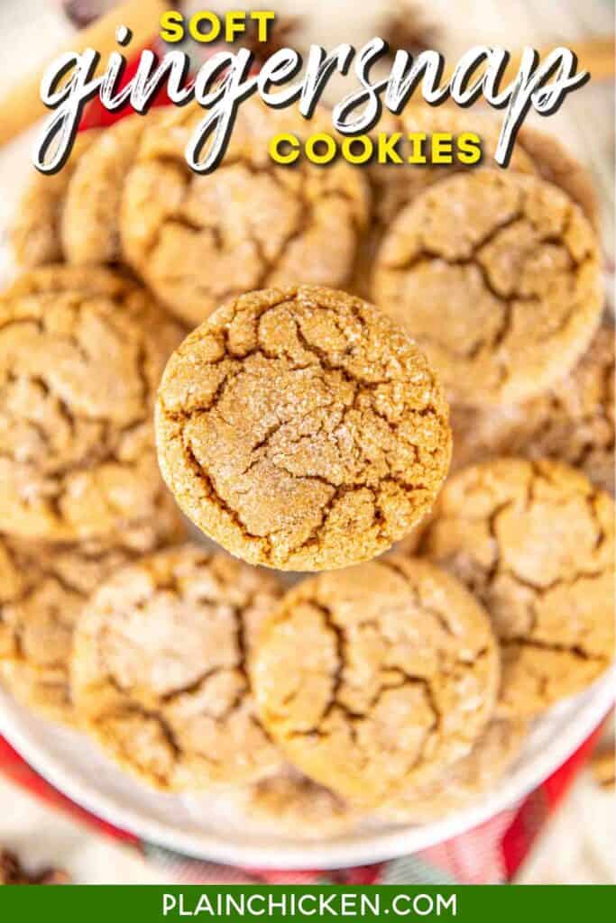 plate of gingersnap cookies