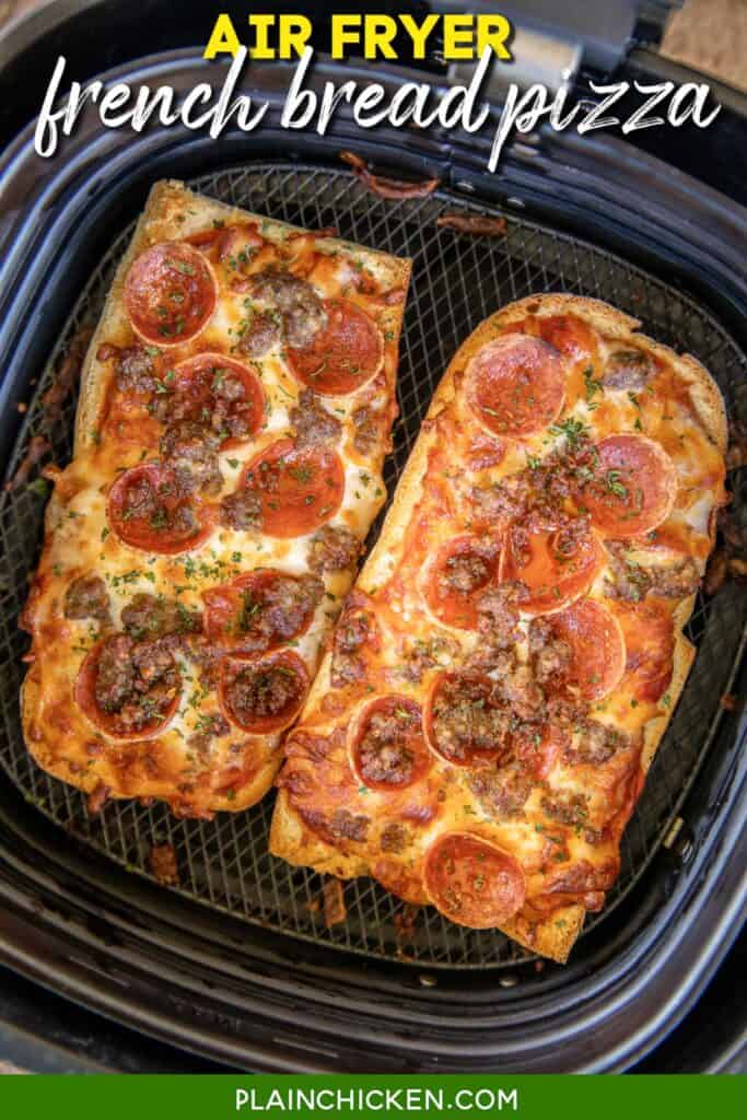 french bread pizza in air fryer basket