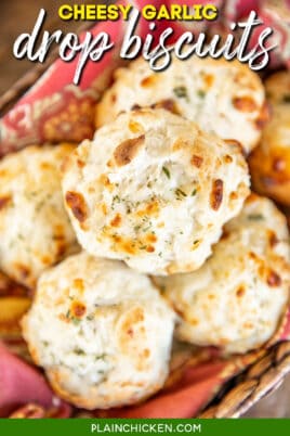 basket of cheesy drop biscuits