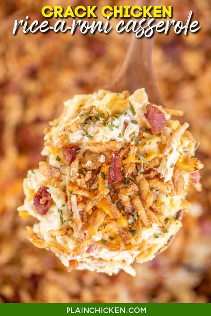 spoonful of chicken bacon and rice casserole