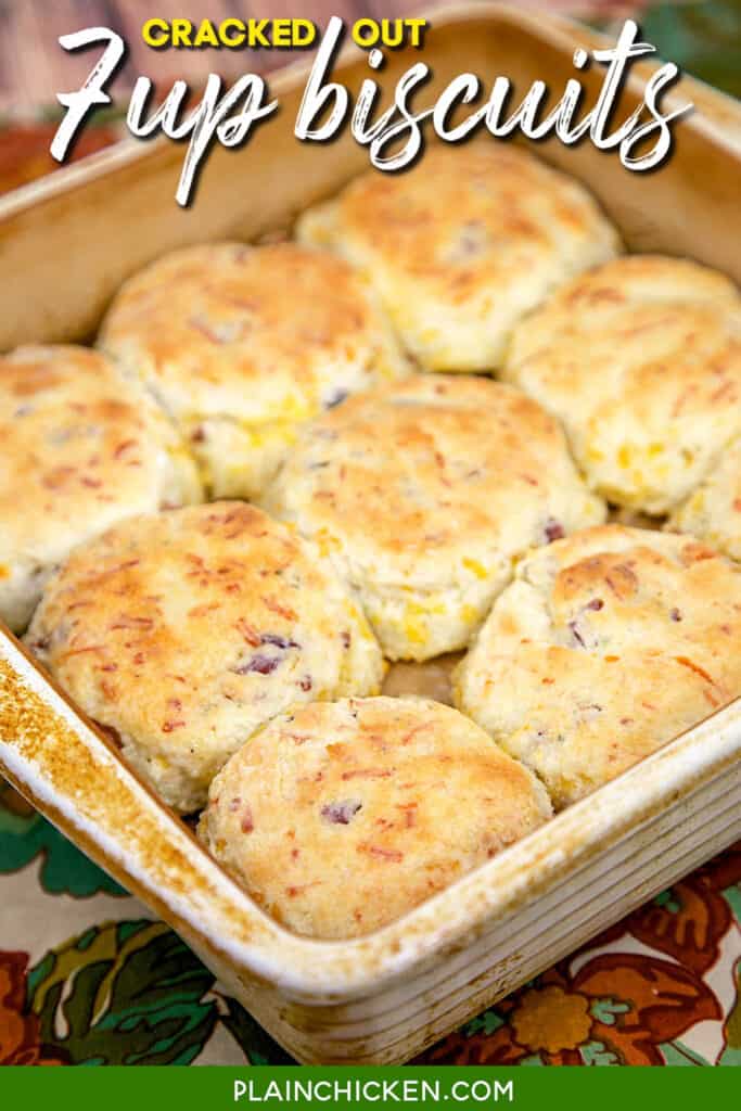 baking dish of biscuits