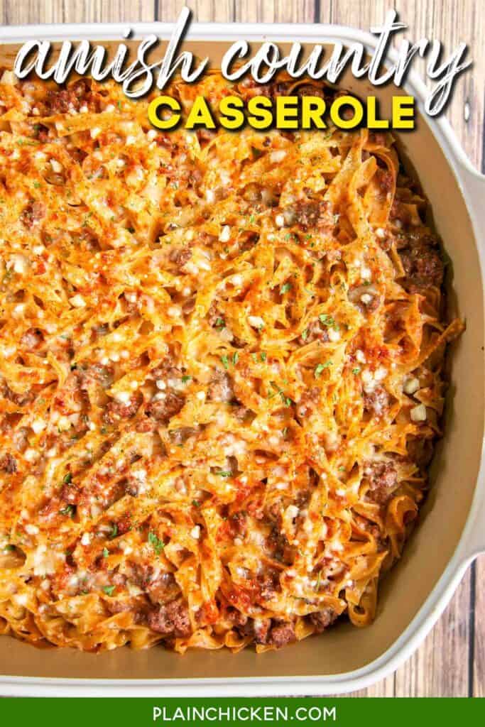 baking dish of amish country casserole