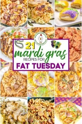 collage of 12 food photos for mardi gras