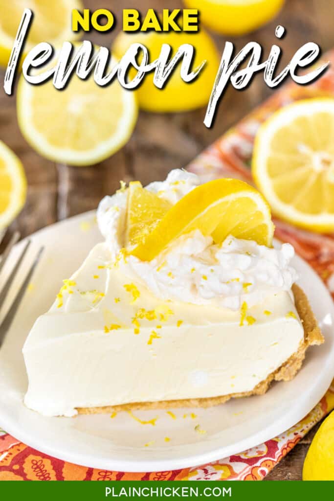 slice of lemon pie with lemon on top