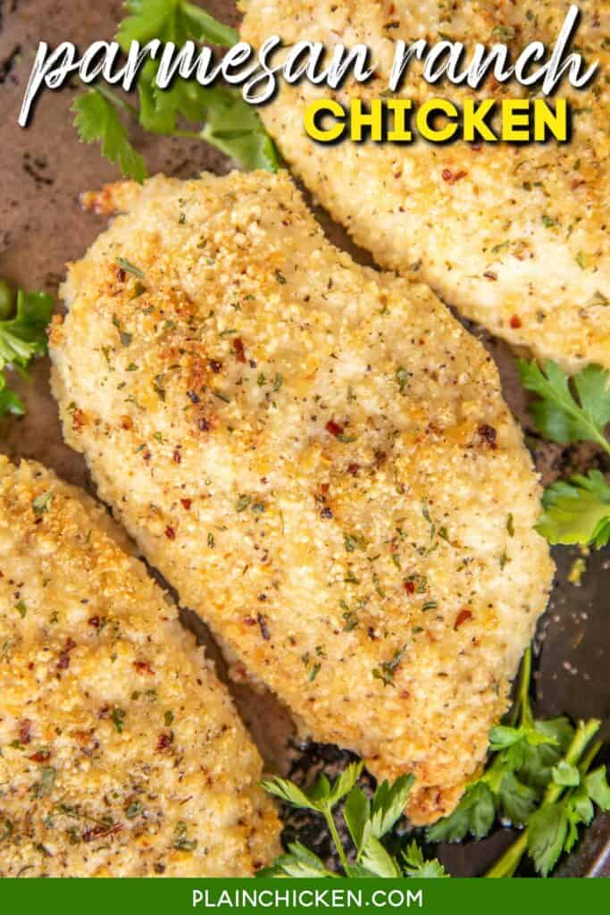 parmesan baked chicken on a baking dish