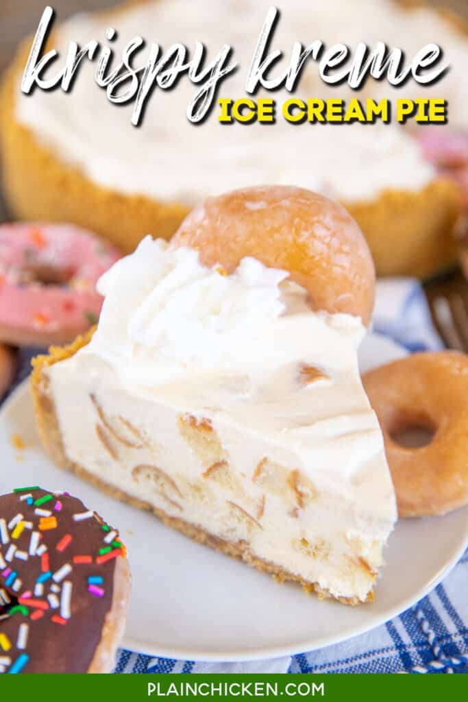 slice of krispy kreme doughnut ice cream pie